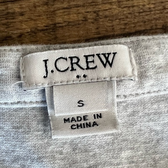 J Crew Sporty Dress Heather Gray Tie Front Short Sleeve Size Small Cozy Beach - Picture 3 of 6